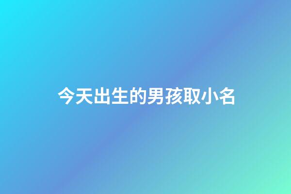 今天出生的男孩取小名(今天出生的男寶寶取小名)-第1張-男孩起名-玄機派