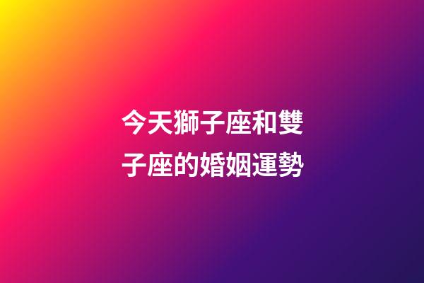 今天獅子座和雙子座的婚姻運勢-第1張-星座運勢-玄機派