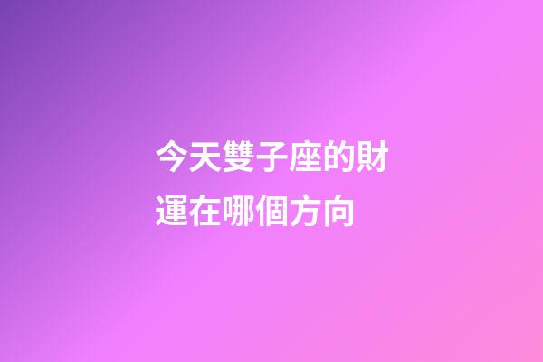 今天雙子座的財運在哪個方向-第1張-星座運勢-玄機派