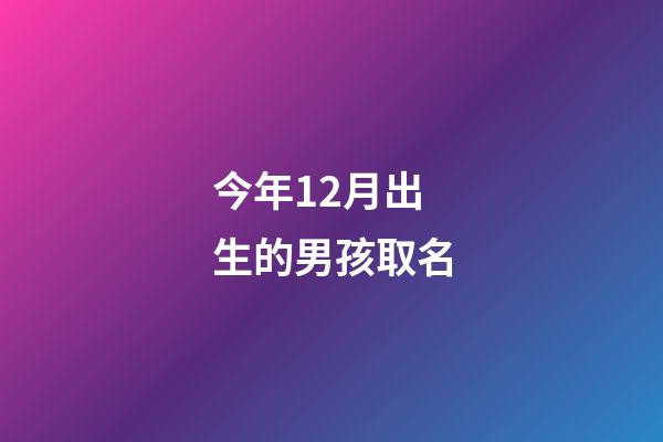 今年12月出生的男孩取名(今年12月出生的男孩取名大全)-第1張-男孩起名-玄機派