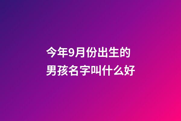今年9月份出生的男孩名字叫什么好(今年9月出生男孩名字大全)-第1張-男孩起名-玄機派