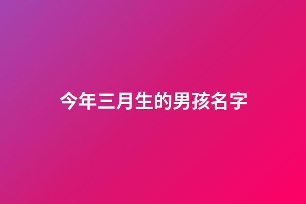 今年三月生的男孩名字(今年三月生的男孩名字怎么取)-第1張-男孩起名-玄機派
