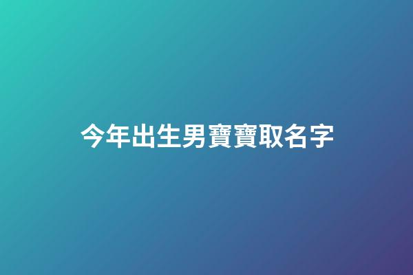 今年出生男寶寶取名字(今年出生男孩的名字)-第1張-男孩起名-玄機派