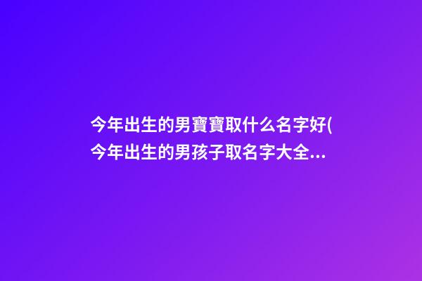 今年出生的男寶寶取什么名字好(今年出生的男孩子取名字大全)