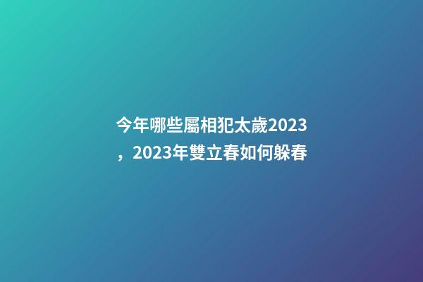 今年哪些屬相犯太歲2023，2023年雙立春如何躲春-第1張-觀點-玄機派
