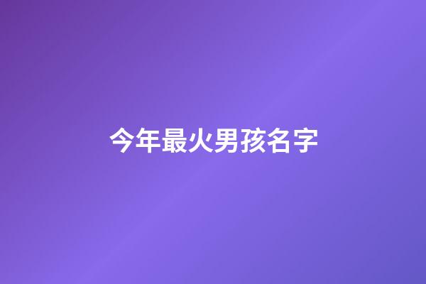 今年最火男孩名字(今年最好的男孩名字大全)-第1張-男孩起名-玄機派