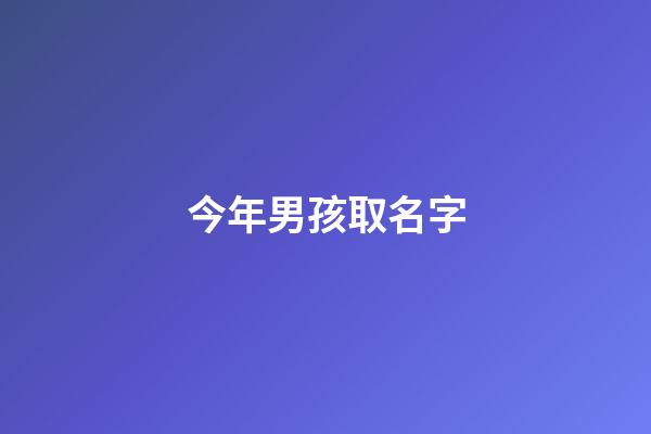 今年男孩取名字(今年男孩取名字用什么字最好)-第1張-男孩起名-玄機派