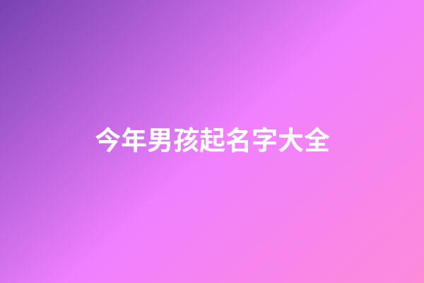 今年男孩起名字大全(今年男孩起名字大全單名)-第1張-男孩起名-玄機派