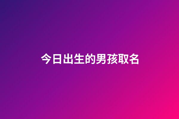 今日出生的男孩取名(今天出生的男寶起什么名字)