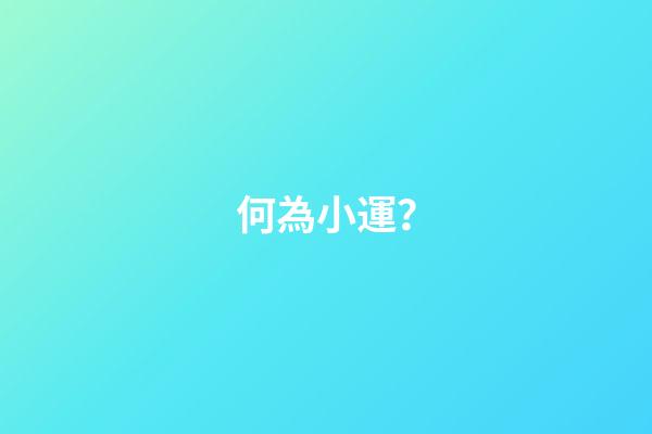 何為小運？