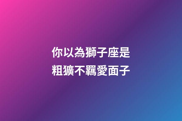 你以為獅子座是粗獷不羈愛面子-第1張-星座運勢-玄機派