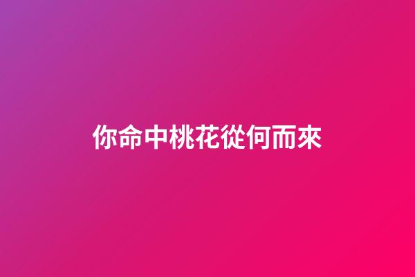你命中桃花從何而來