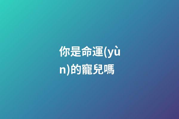 你是命運(yùn)的寵兒嗎