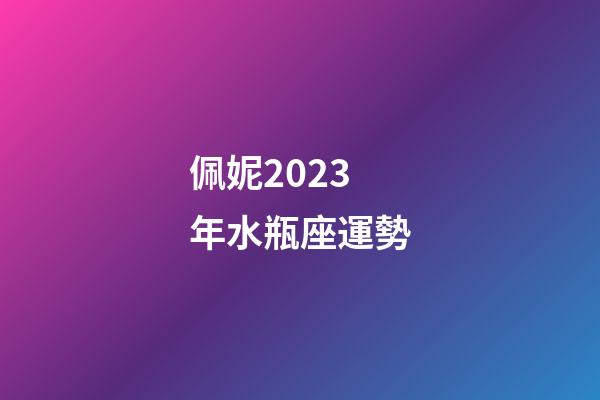 佩妮2023年水瓶座運勢-第1張-星座運勢-玄機派