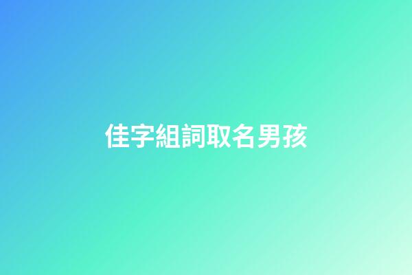 佳字組詞取名男孩(佳字組詞取名男孩名字)-第1張-男孩起名-玄機派
