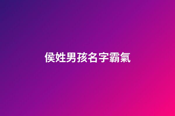侯姓男孩名字霸氣(侯姓的男孩兒洋氣名字)-第1張-男孩起名-玄機派