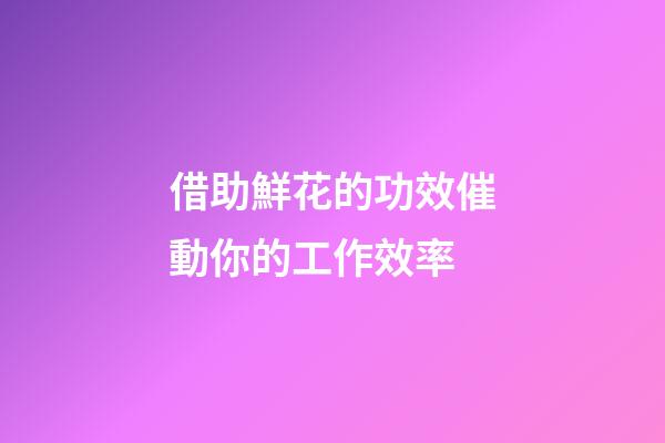 借助鮮花的功效催動你的工作效率