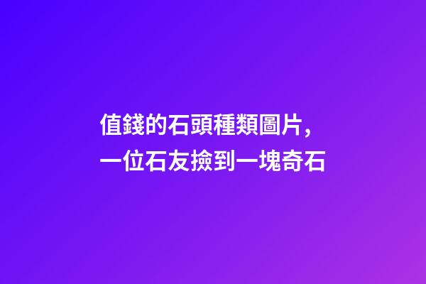 值錢的石頭種類圖片,一位石友撿到一塊奇石-第1張-觀點-玄機派