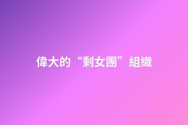偉大的“剩女團”組織