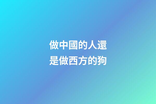 做中國的人還是做西方的狗