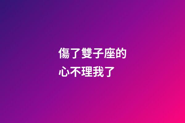 傷了雙子座的心不理我了-第1張-星座運勢-玄機派