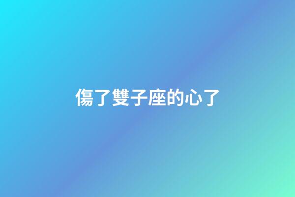 傷了雙子座的心了