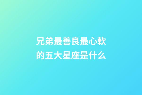 兄弟最善良最心軟的五大星座是什么-第1張-星座運(yùn)勢(shì)-玄機(jī)派