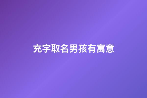 充字取名男孩有寓意(帶沖字的男孩名字)-第1張-男孩起名-玄機派