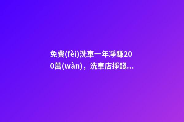 免費(fèi)洗車一年凈賺200萬(wàn)，洗車店掙錢(qián)嗎-第1張-觀點(diǎn)-玄機(jī)派