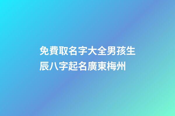 免費取名字大全男孩生辰八字起名廣東梅州(梅州寶寶起名)-第1張-男孩起名-玄機派
