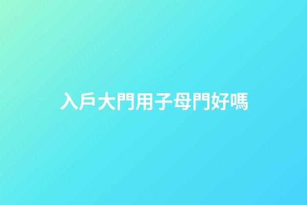 入戶大門用子母門好嗎