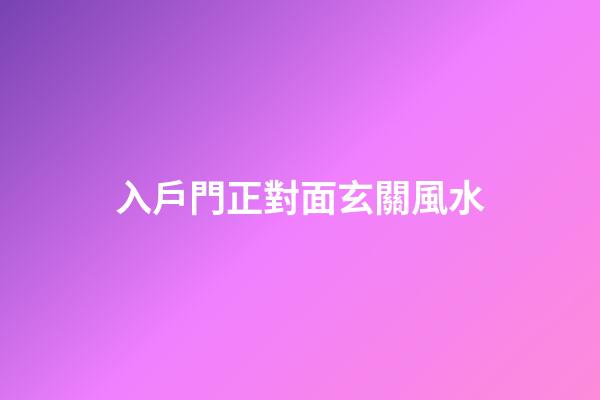 入戶門正對面玄關風水