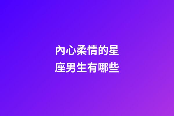 內心柔情的星座男生有哪些-第1張-星座運勢-玄機派