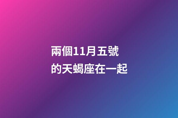 兩個11月五號的天蝎座在一起