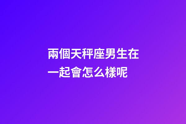 兩個天秤座男生在一起會怎么樣呢-第1張-星座運勢-玄機派