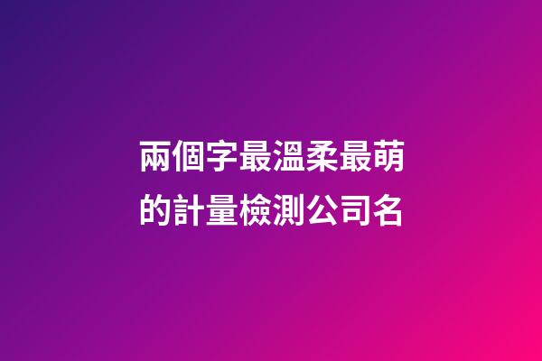兩個字最溫柔最萌的計量檢測公司名-第1張-公司起名-玄機派