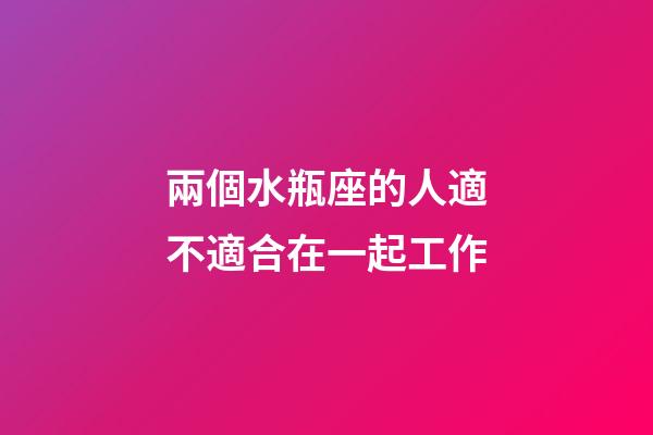 兩個水瓶座的人適不適合在一起工作-第1張-星座運勢-玄機派