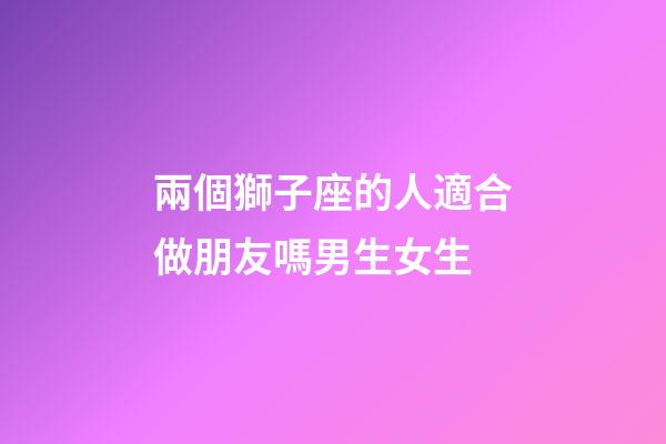 兩個獅子座的人適合做朋友嗎男生女生-第1張-星座運勢-玄機派