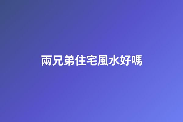 兩兄弟住宅風水好嗎