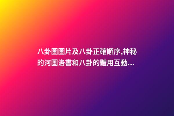 八卦圖圖片及八卦正確順序,神秘的河圖洛書和八卦的體用互動關系(易經系列)上篇-第1張-觀點-玄機派