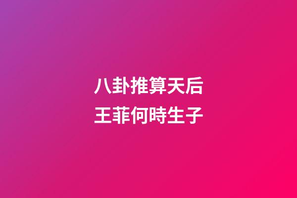 八卦推算天后王菲何時生子