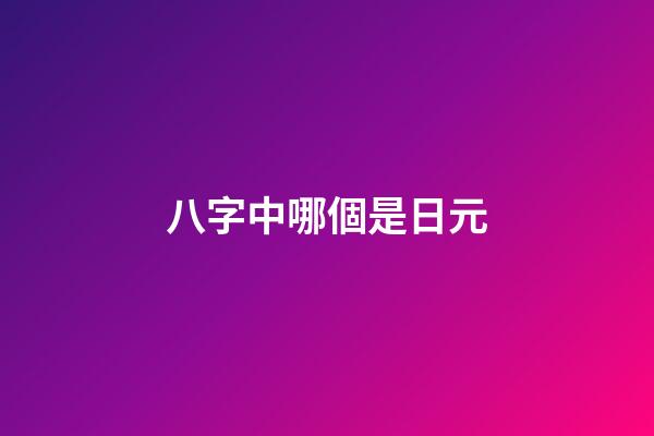 八字中哪個是日元