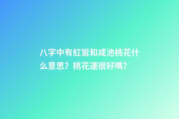 八字中有紅鸞和咸池桃花什么意思？桃花運很好嗎？