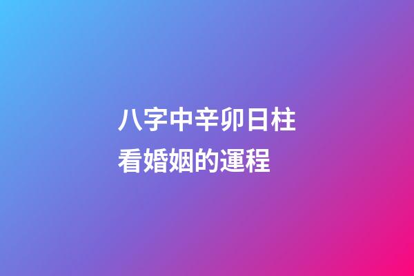 八字中辛卯日柱看婚姻的運程