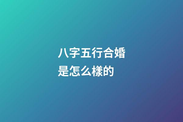 八字五行合婚是怎么樣的