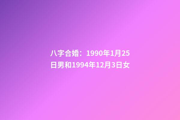 八字合婚：1990年1月25日男和1994年12月3日女