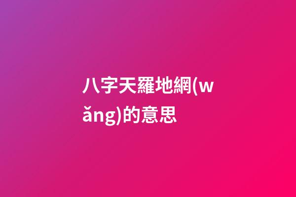 八字天羅地網(wǎng)的意思