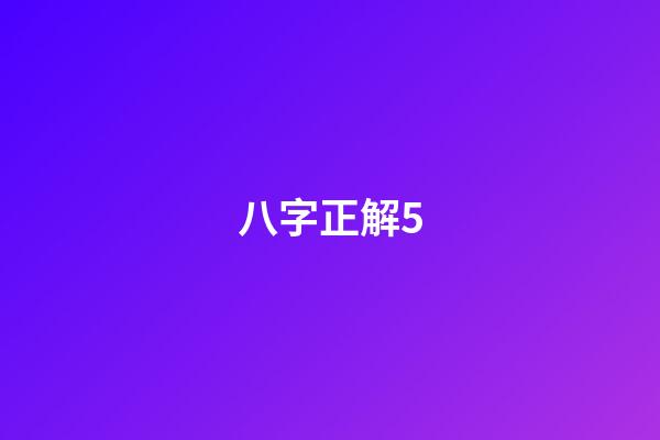 八字正解5
