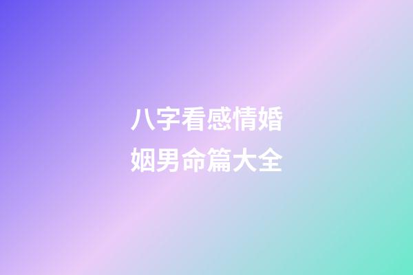 八字看感情婚姻男命篇大全