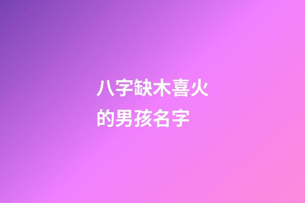 八字缺木喜火的男孩名字(八字缺木喜火的男孩名字怎么取)-第1張-男孩起名-玄機派